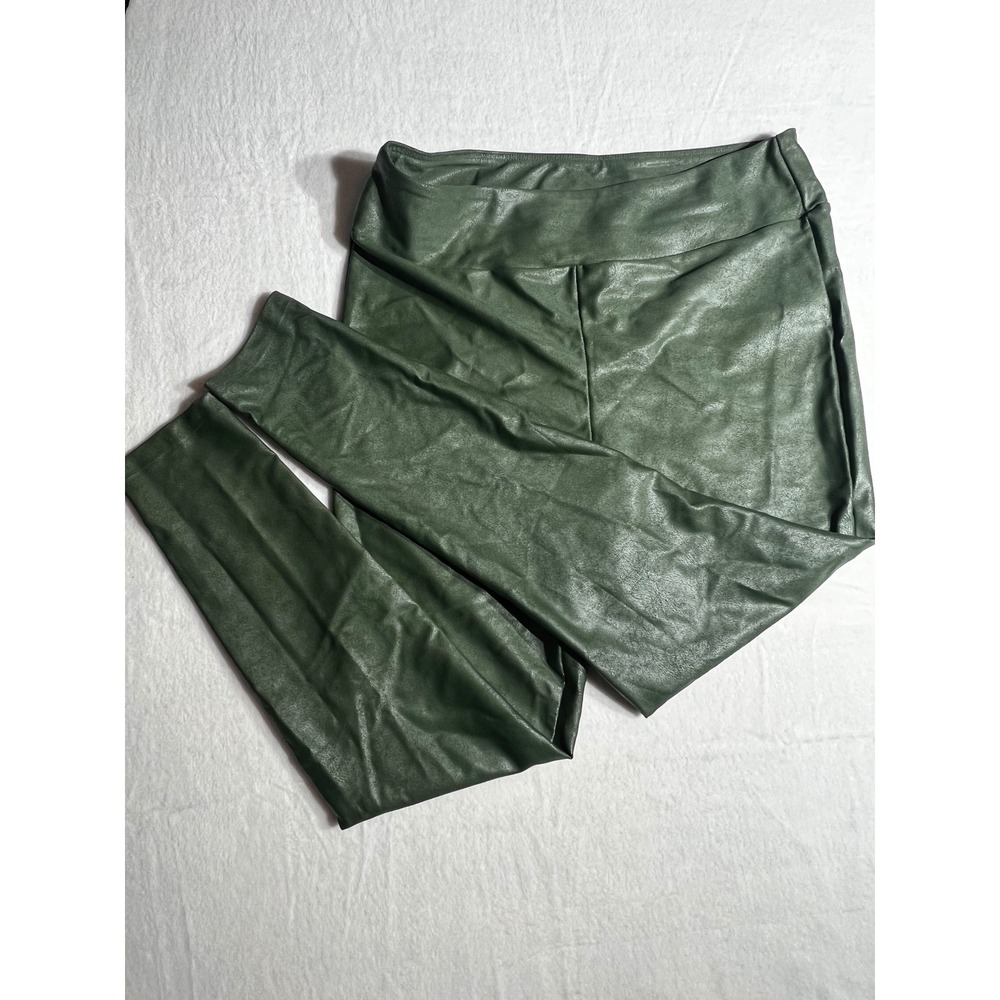 Luxe by LuLaRoe Leggings Womens XL Metallic Forest Green Shiny Stretchy Pants